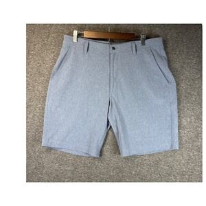 FJ FootJoy Performance Golf Shorts Gray Stretch Men Size 35 Polyester Flat Front